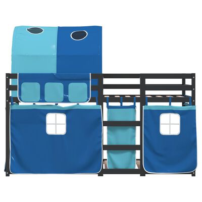 vidaXL Letto a Castello senza Materasso Blu 90x190cm Massello Pino