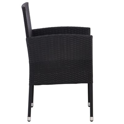 vidaXL Set da Pranzo da Giardino 9 pz Nero in Polyrattan e Acciaio