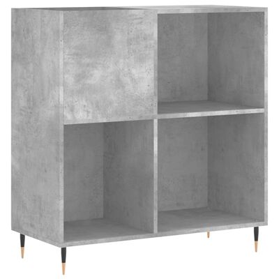 vidaXL Mobile Porta Dischi Grigio Cemento 84,5x38x89 Legno Multistrato