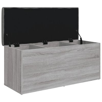 vidaXL Panca Portaoggetti Grigio Sonoma 102x42x45 cm Legno Multistrato