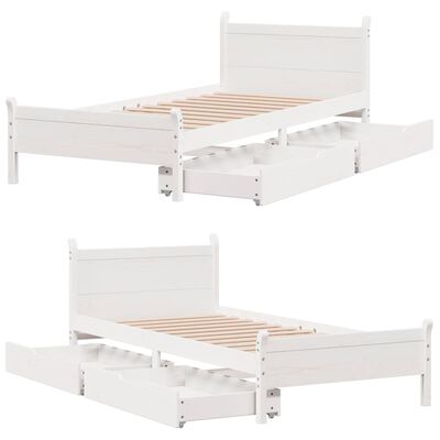 vidaXL Letto senza Materasso Bianco 90x200 cm Legno Massello di Pino