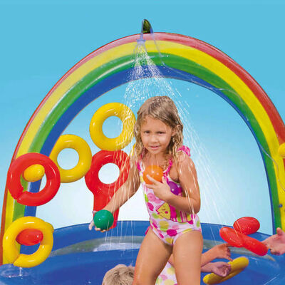 Intex Piscina Gonfiabile Rainbow Ring Play Center 297x193 x135 cm