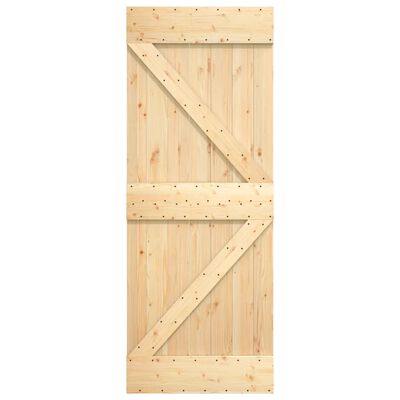 vidaXL Porta Scorrevole con Set Hardware 80x210 cm Legno Massello Pino