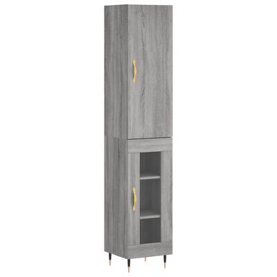 vidaXL Credenza Grigio Sonoma 34,5x34x180 cm in Legno Multistrato