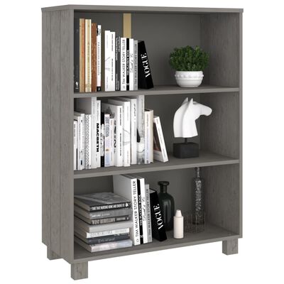 vidaXL Libreria HAMAR Grigio Chiaro 85x35x112cm Legno Massello di Pino