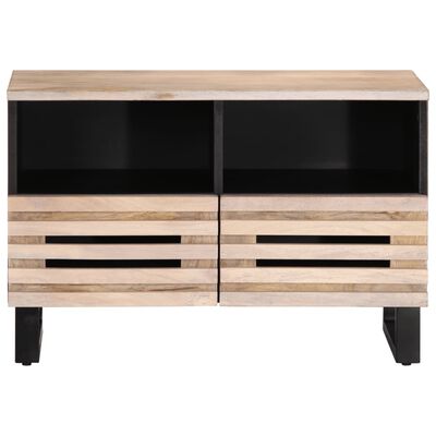 vidaXL Mobile Porta TV Bianco 70x34x46 cm in Legno Massello di Mango