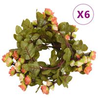 vidaXL Ghirlande Fiori Artificiali 6 pz Rosso Tramonto 215cm