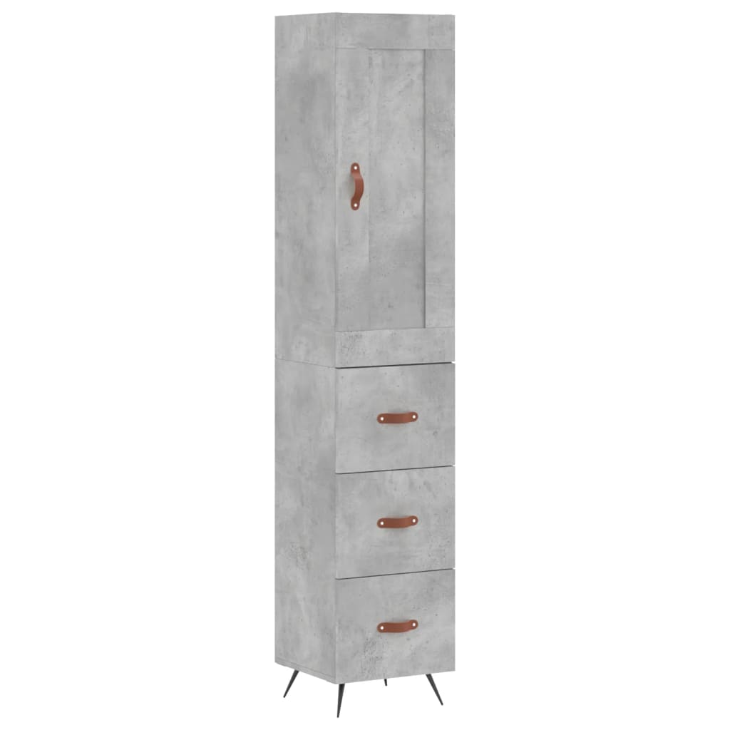 vidaXL Credenza Grigio Cemento 34,5x34x180 cm in Legno Multistrato