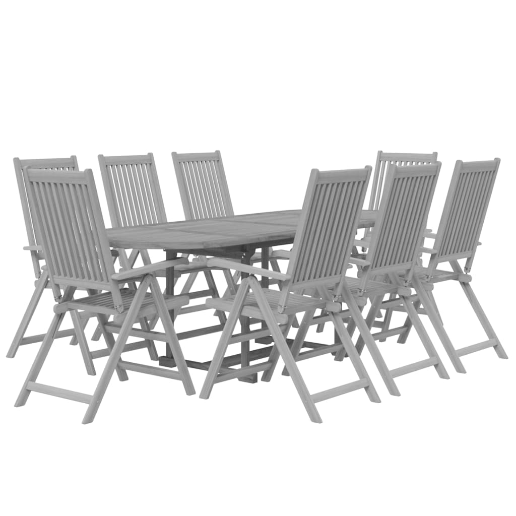 vidaXL Set da Pranzo da Giardino 9 pz Legno Massello di Acacia