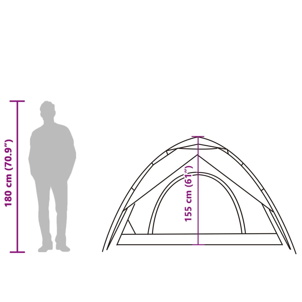 vidaXL Tenda a Cupola 5 Persone Grigio e Arancione a Rilascio Rapido