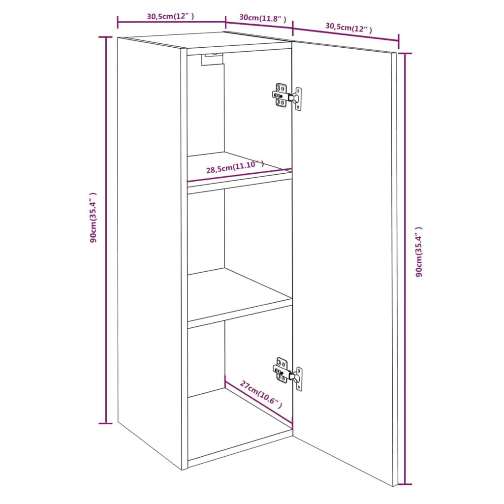 vidaXL Set Mobili Porta TV 8pz Grigio Cemento in Legno Multistrato