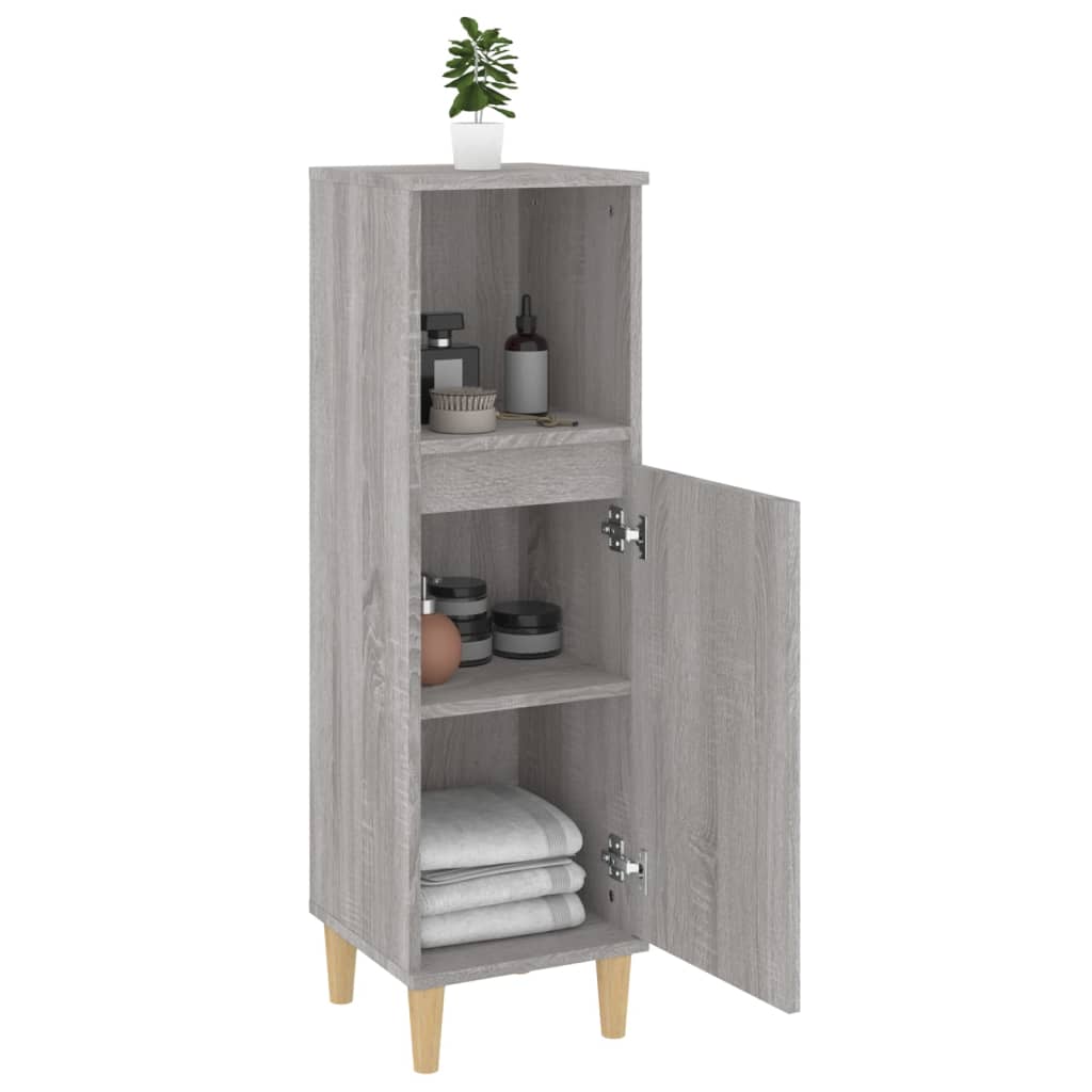 vidaXL Armadietto Bagno Grigio Sonoma 30x30x100cm in Legno Multistrato