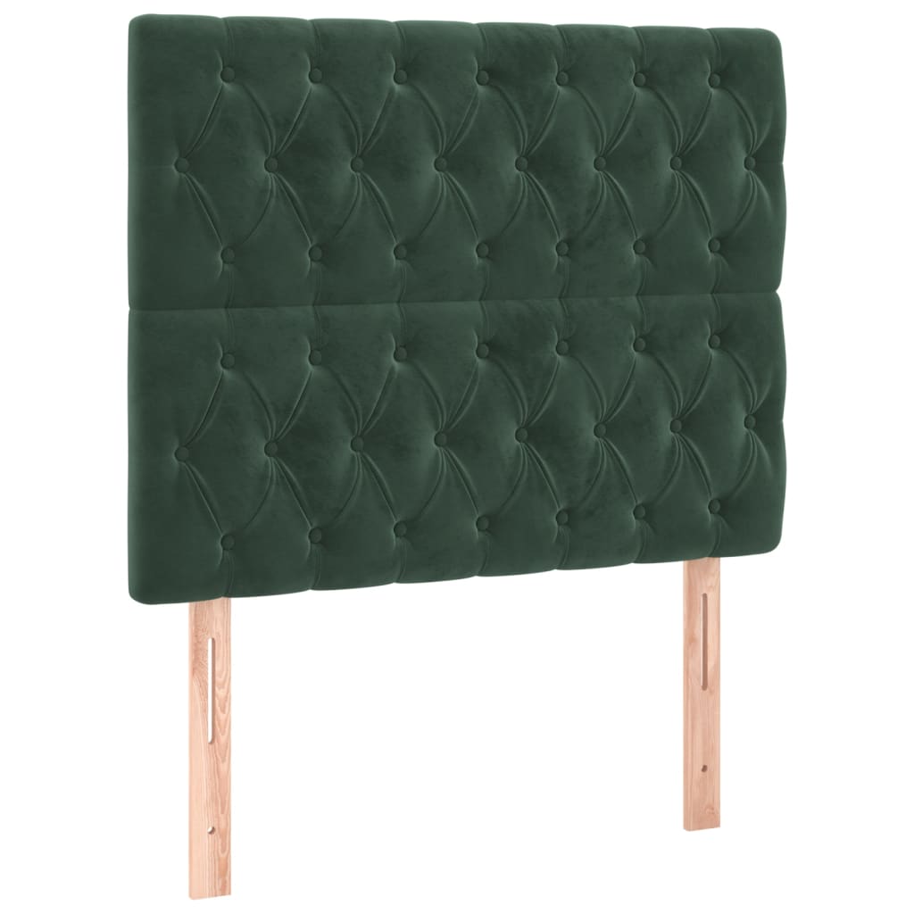 vidaXL Testiera 2 pz Verde scuro 90 x 7 x 78/88 cm in Velluto