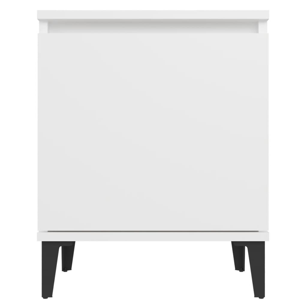 vidaXL Comodino con Gambe in Metallo Bianco 40x30x50 cm