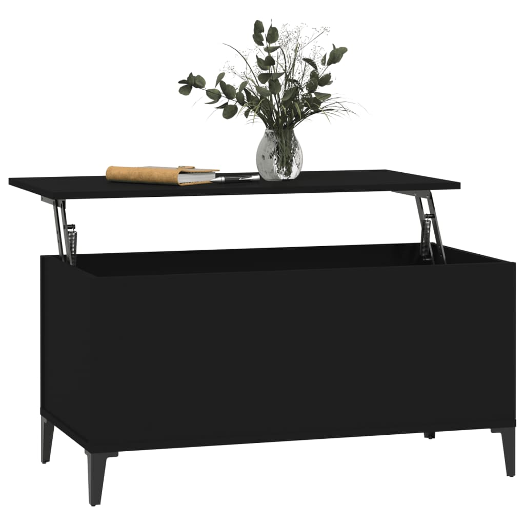 vidaXL Tavolino da Salotto Nero 90x44,5x45 cm in Legno Multistrato