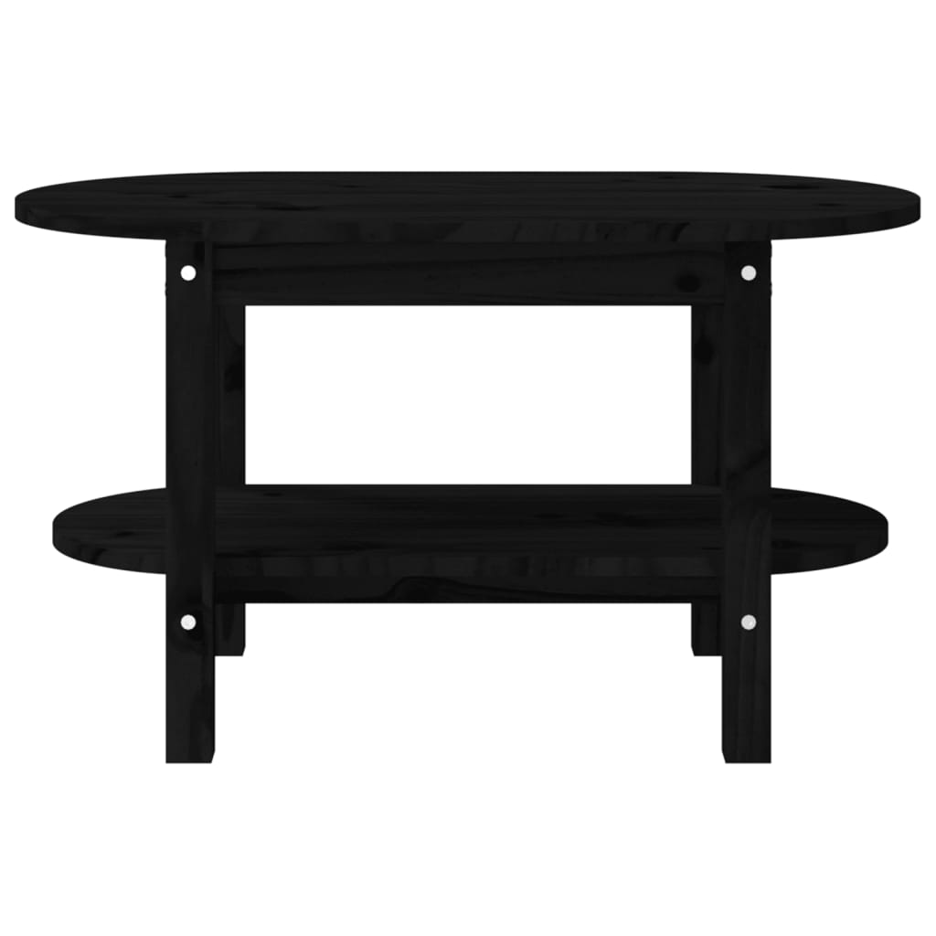 vidaXL Tavolino da Salotto Nero 80x45x45 cm in Legno Massello di Pino