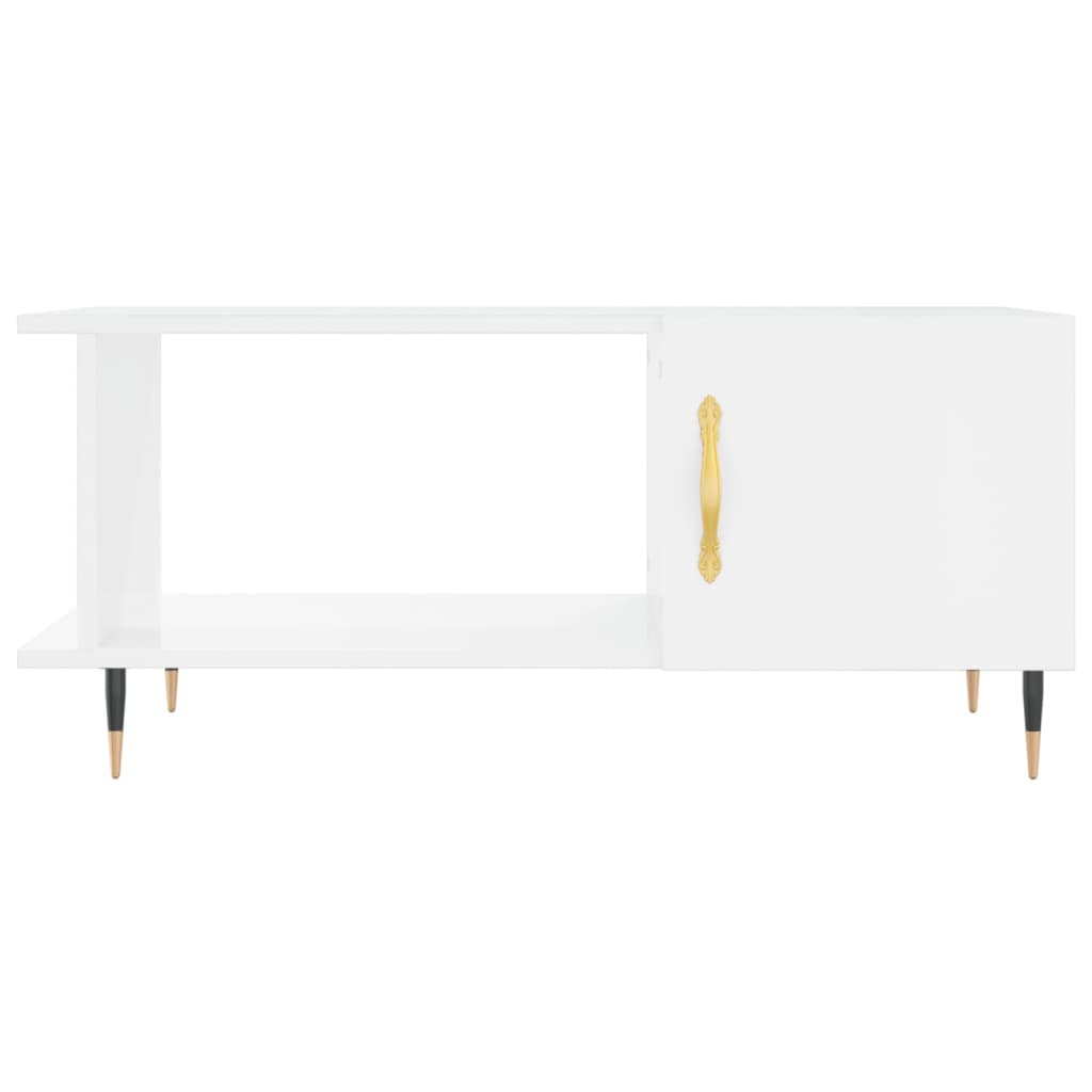 vidaXL Tavolino da Salotto Bianco Lucido 90x50x40 cm Legno Multistrato