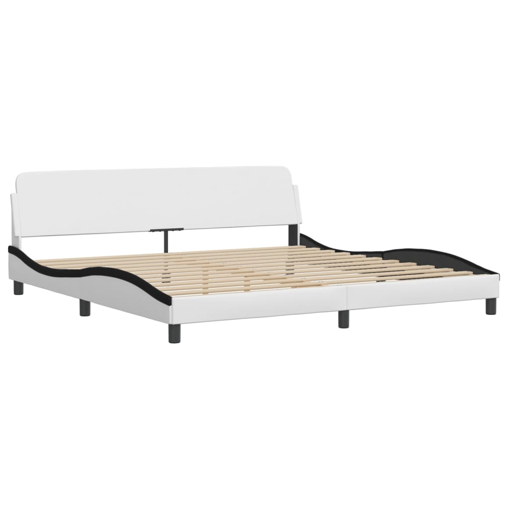 vidaXL Letto con Materasso Bianco e Nero 200x200cm in Similpelle