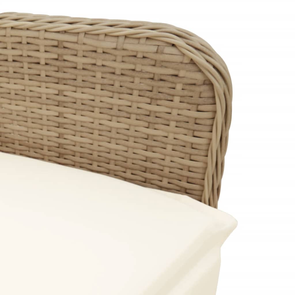 vidaXL Set da Bistrò da Giardino 9 pz con Cuscini Beige in Polyrattan