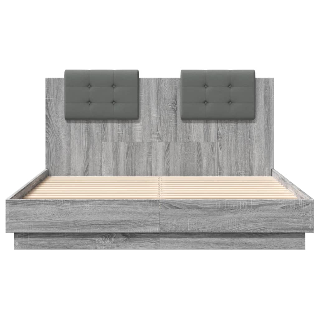 vidaXL Giroletto Testiera Grigio Sonoma 140x190 cm Legno Multistrato