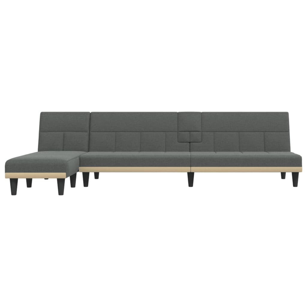 vidaXL Divano Letto a L Grigio Scuro 255x140x70 cm in Tessuto