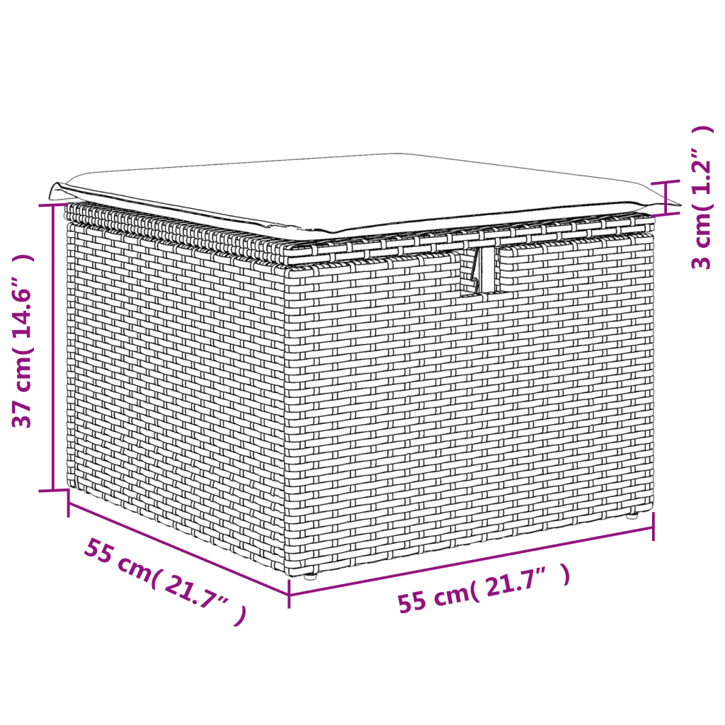 vidaXL Set Divani da Giardino con Cuscini 7pz Nero Polyrattan