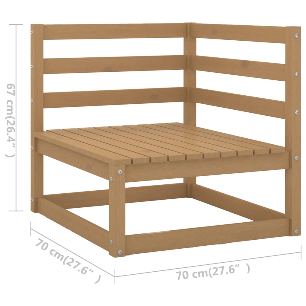 vidaXL Set Salotto da Giardino 7pz Marrone Ambra Legno Massello Pino