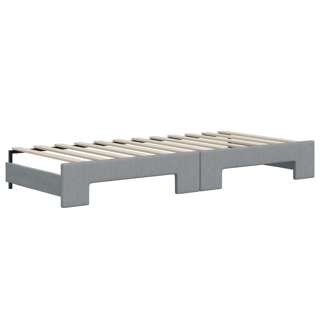 vidaXL Divano Letto Estraibile Cassetti Grigio Chiaro 100x200 Tessuto