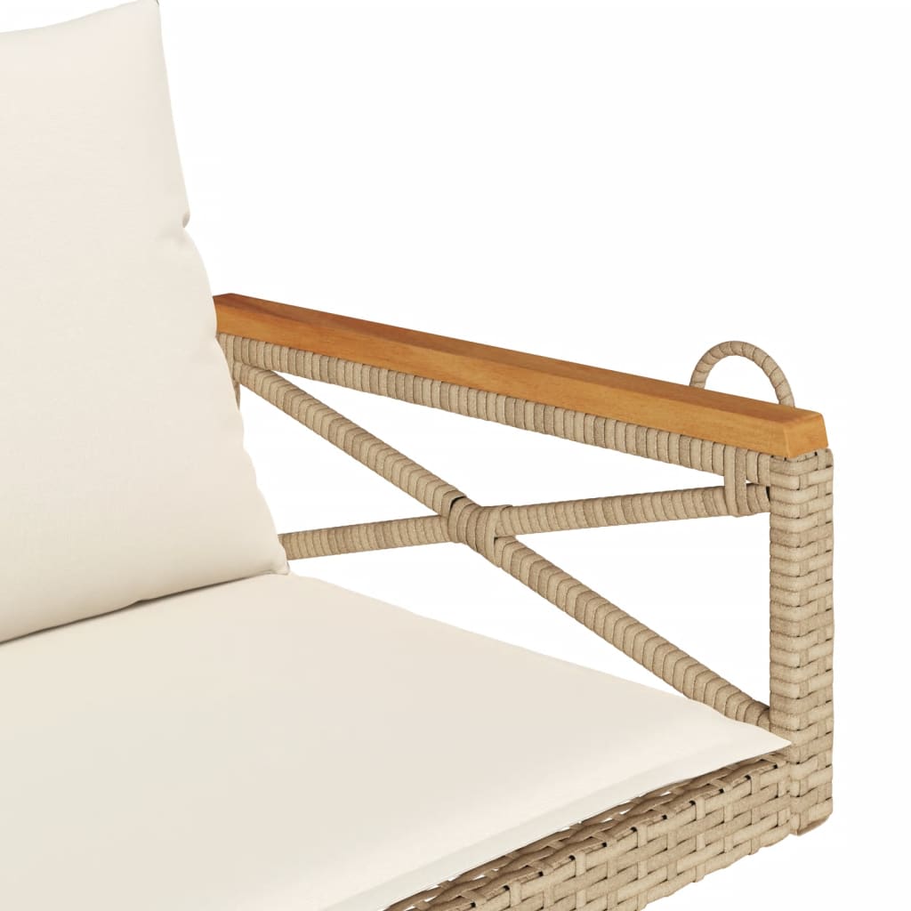 vidaXL Panchina a Dondolo con Cuscini Beige 109x62x40 cm in Polyrattan