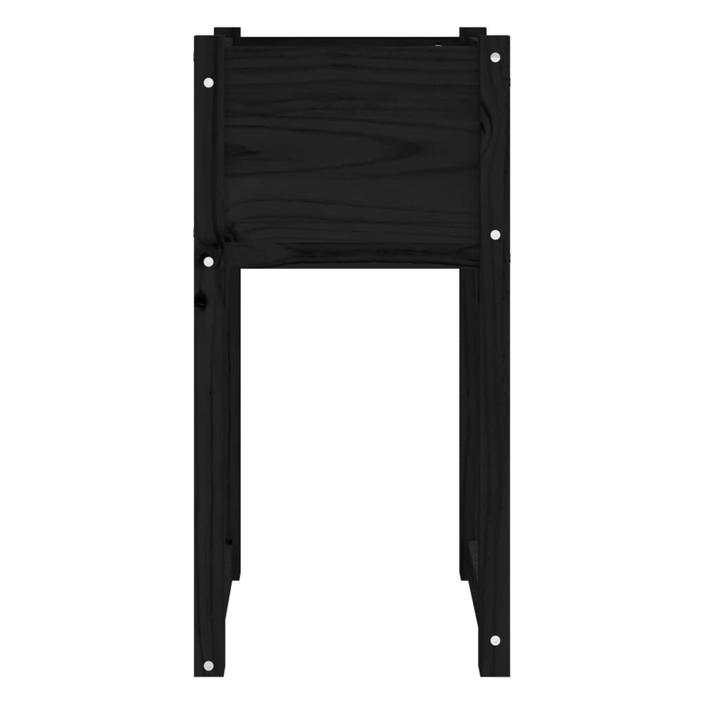 vidaXL Fioriere 2 pz Nero 40x40x81 cm in Legno Massello di Pino