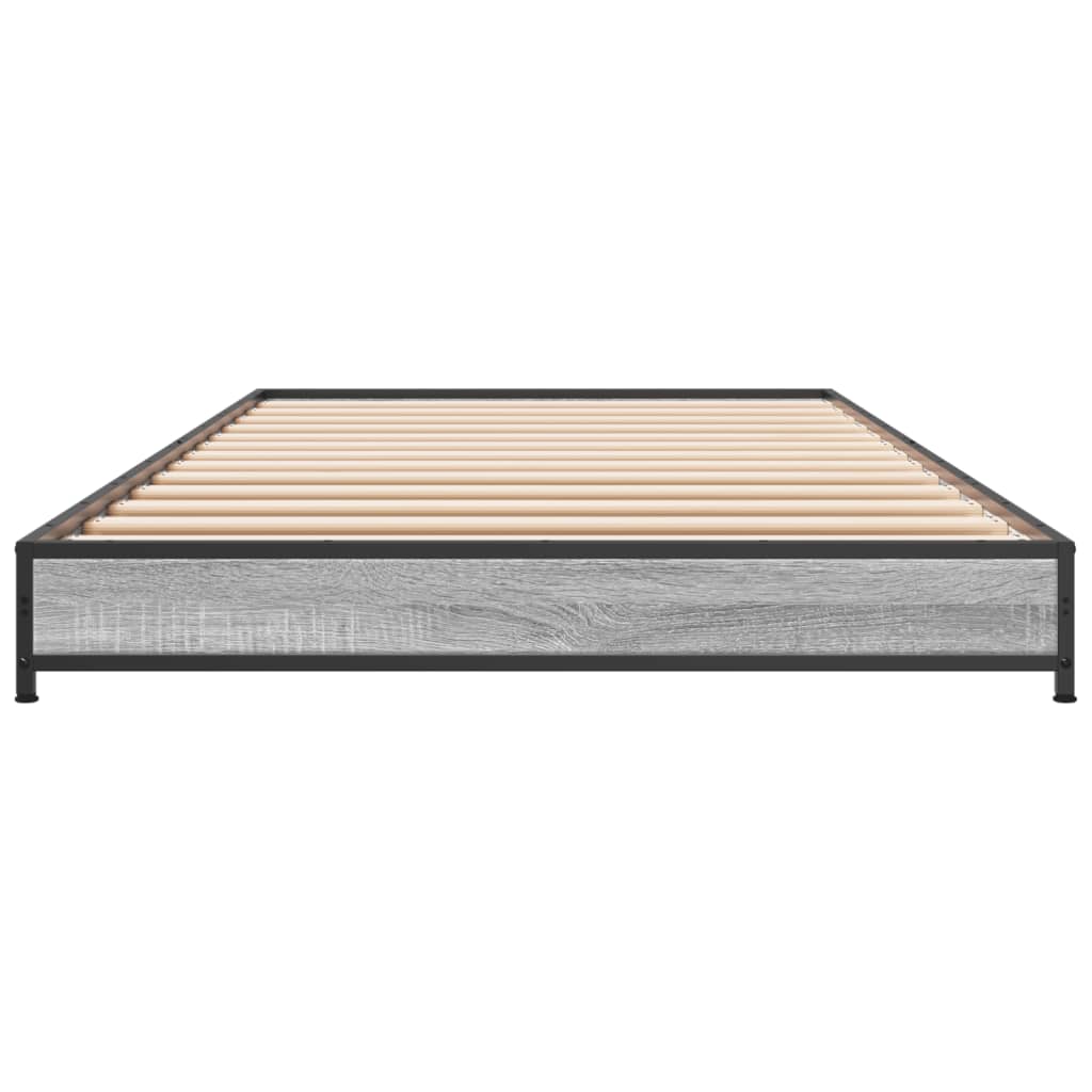 vidaXL Giroletto Grigio Sonoma 100x200 cm Legno Multistrato e Metallo