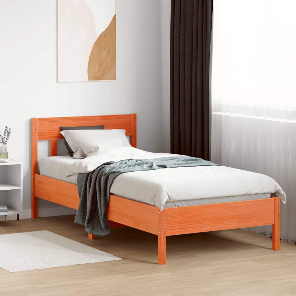 vidaXL Letto senza Materasso Marrone Cera 90x190 cm in Legno di Pino