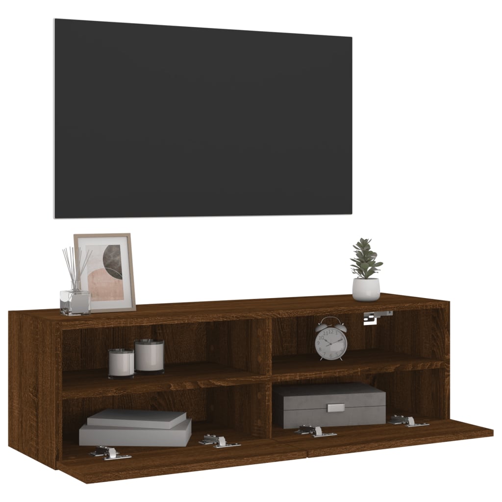 vidaXL Mobile TV a Parete Rovere Marrone 100x30x30cm Legno Multistrato