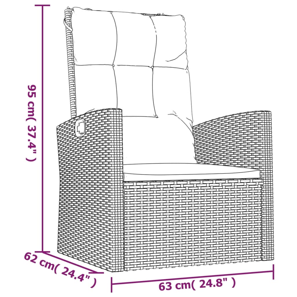 vidaXL Set Divani da Giardino 4 pz con Cuscini in Polyrattan Grigio