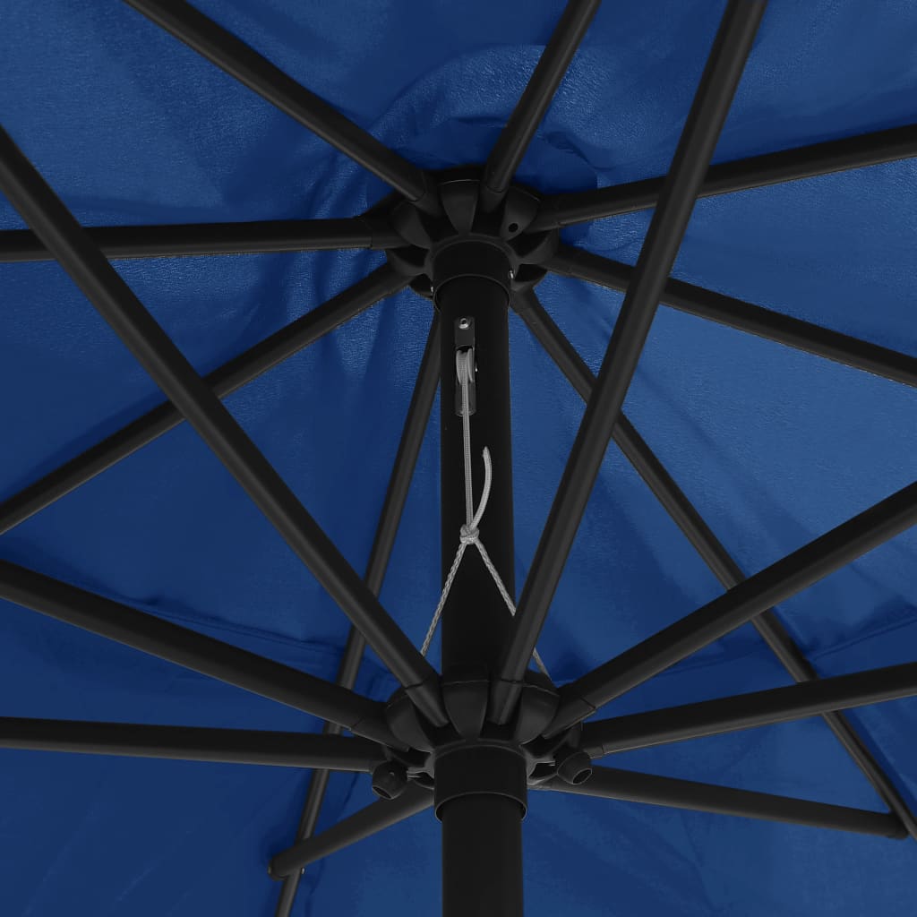 vidaXL Ombrellone da Esterni con Palo in Metallo 390 cm Azzurro
