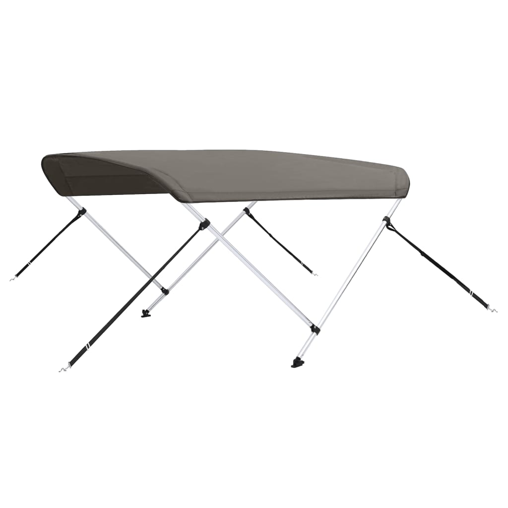 vidaXL Bimini di Prua con Tendalino 2 Archi Grigio 180x150x110 cm