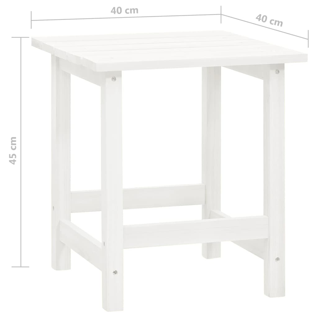 vidaXL Sedia da Giardino Adirondack con Tavolino in Legno Abete Bianca