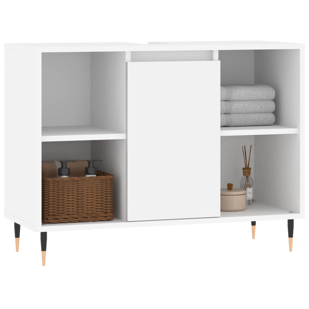 vidaXL Mobile da Bagno Bianco 80x33x60 cm in Legno Multistrato