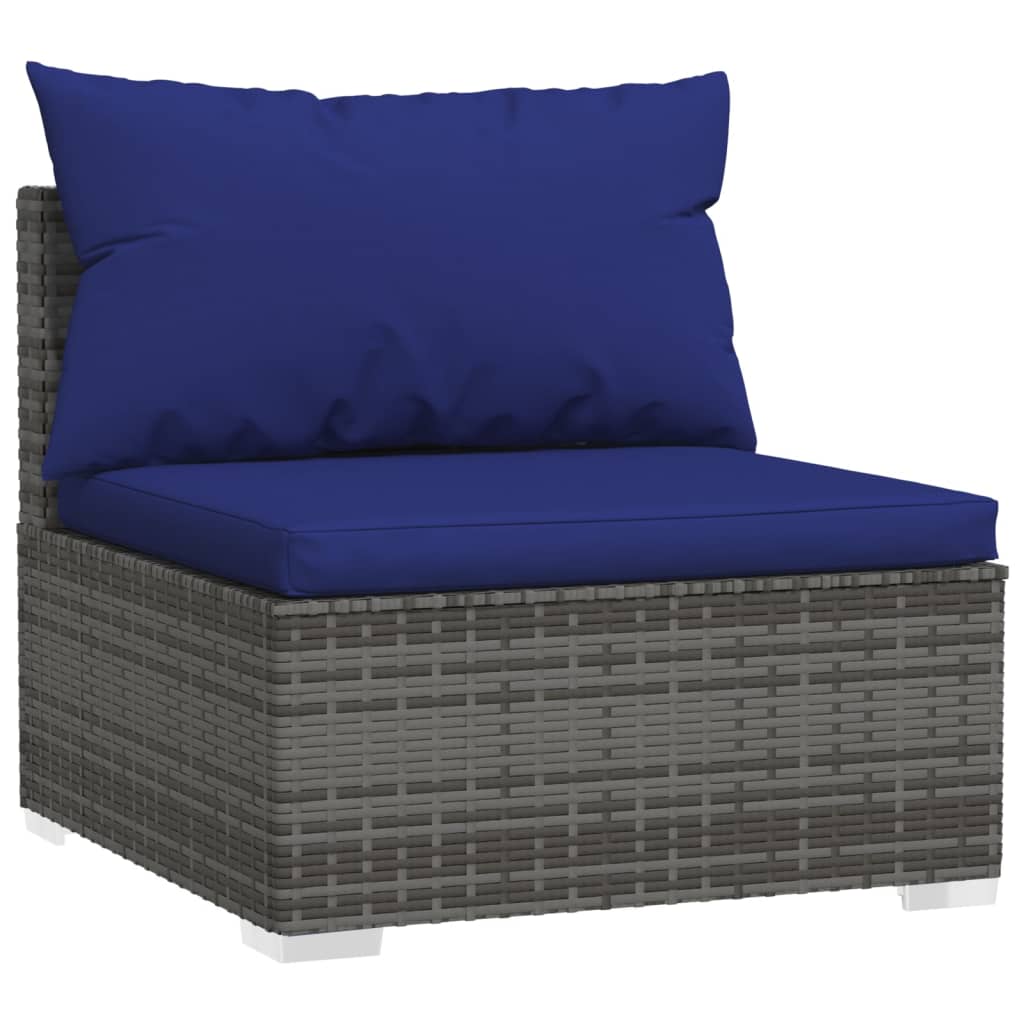 vidaXL Set Divani da Giardino 12 pz con Cuscini in Polyrattan Grigio