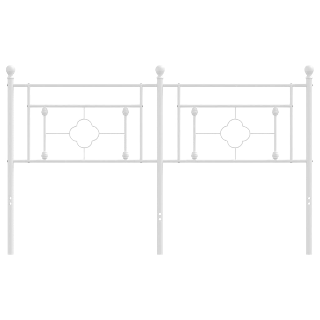 vidaXL Testiera in Metallo Bianco 150 cm