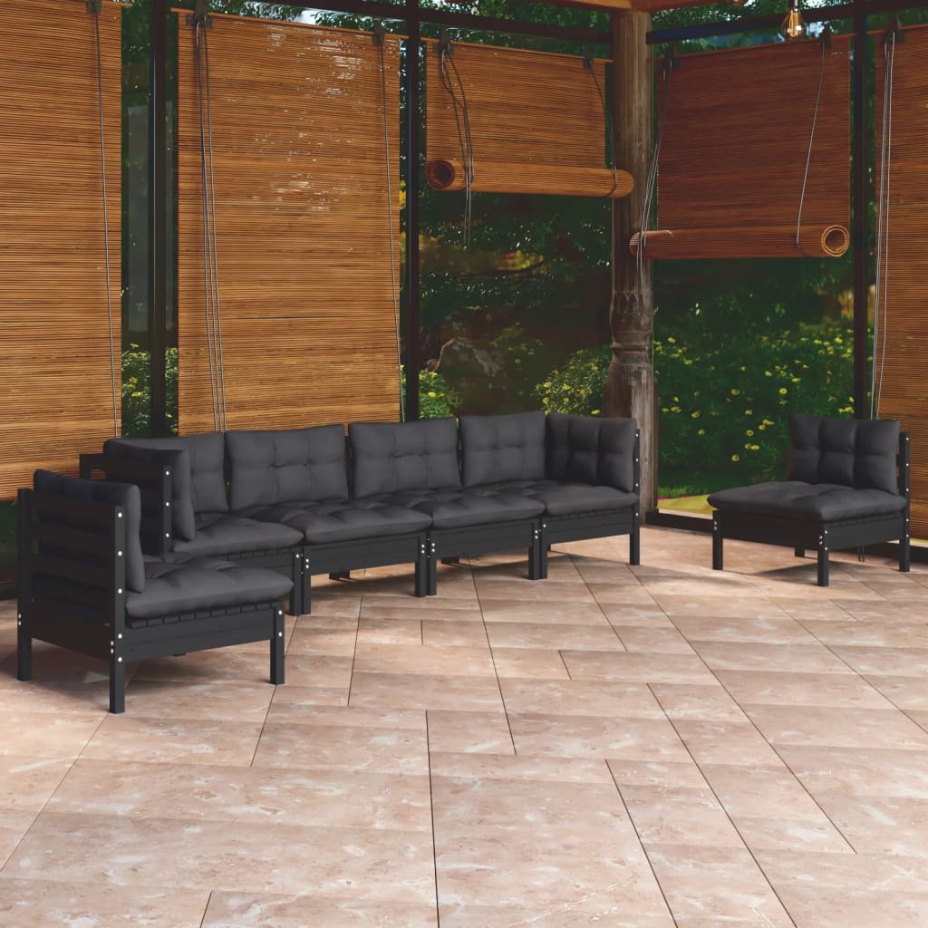 vidaXL Set Salotto da Giardino 7pz con Cuscini Legno Massello di Pino