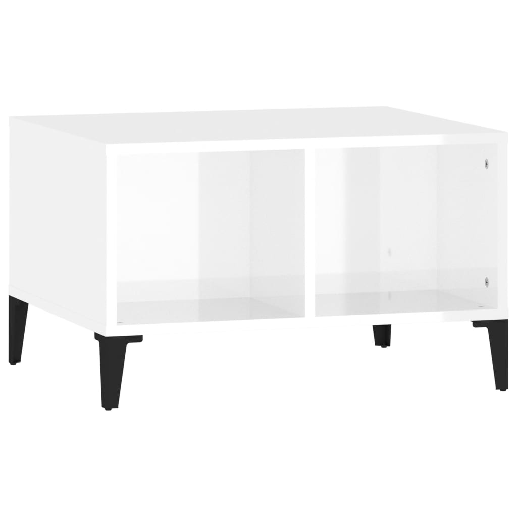 vidaXL Tavolino Salotto Bianco Lucido 60x50x36,5 cm Legno Multistrato