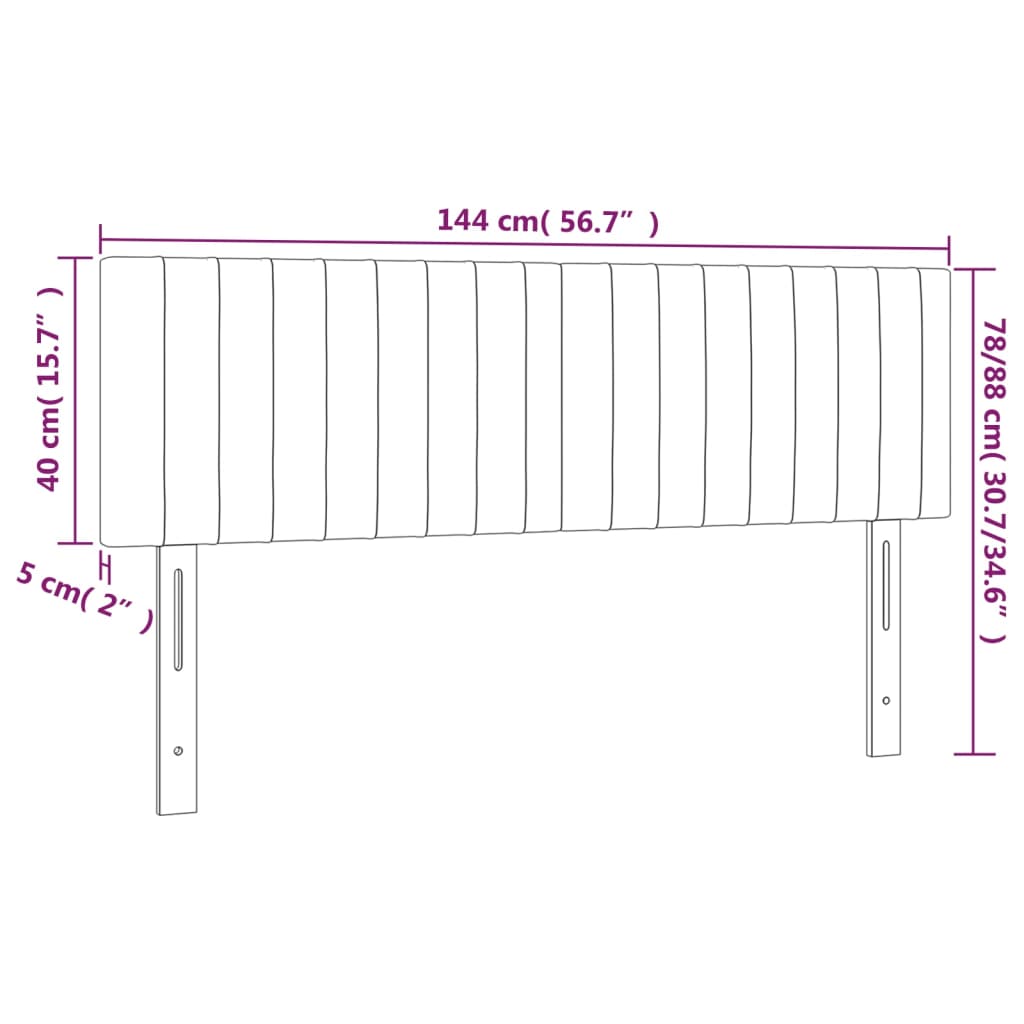 vidaXL Testiere 2 pz Grigio Chiaro 72x5x78/88 cm in Tessuto