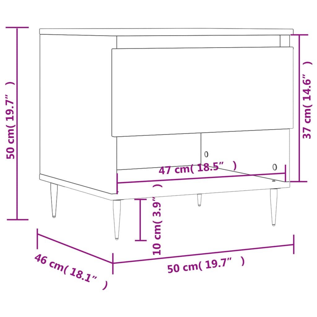 vidaXL Tavolini Salotto 2pz Bianco Lucido 50x46x50cm Legno Multistrato