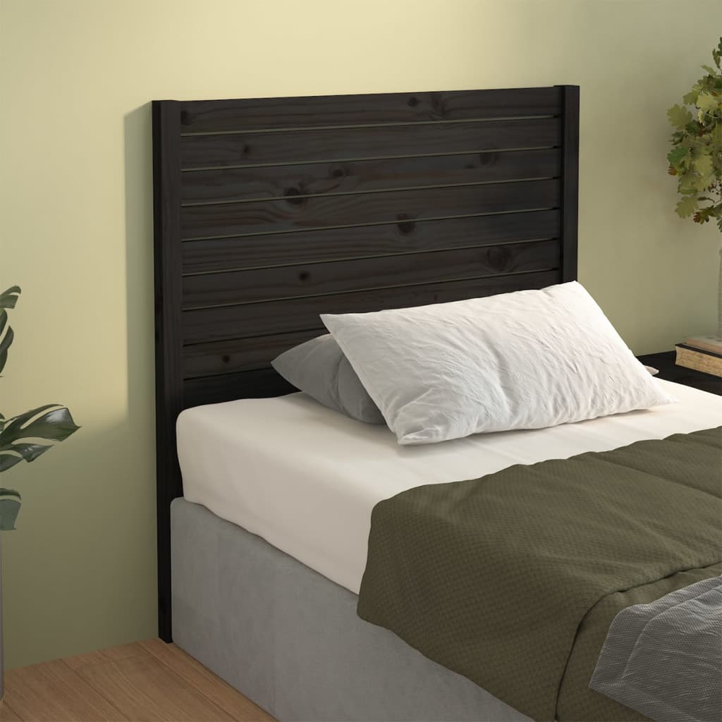 vidaXL Testiera per Letto Nera 81x4x100 cm in Legno Massello di Pino