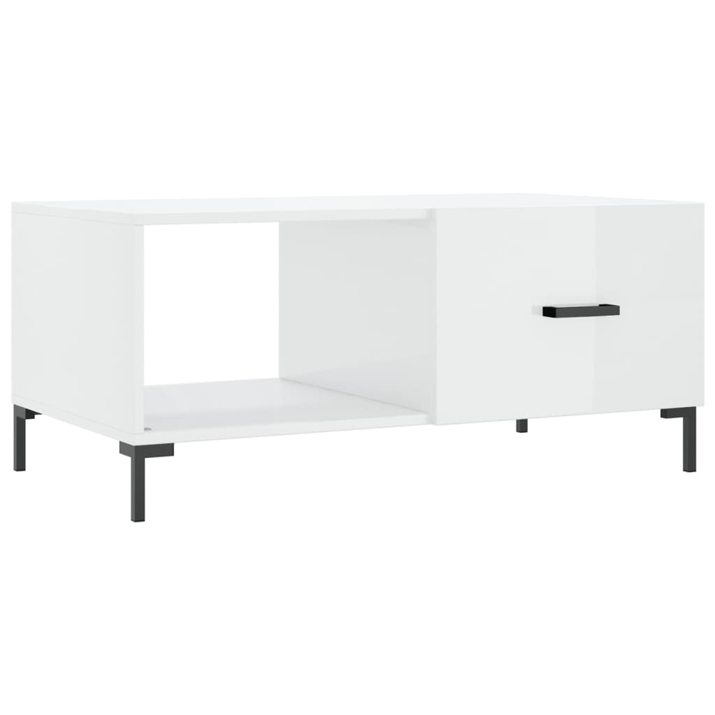 vidaXL Tavolino da Salotto Bianco Lucido 90x50x40 cm Legno Multistrato