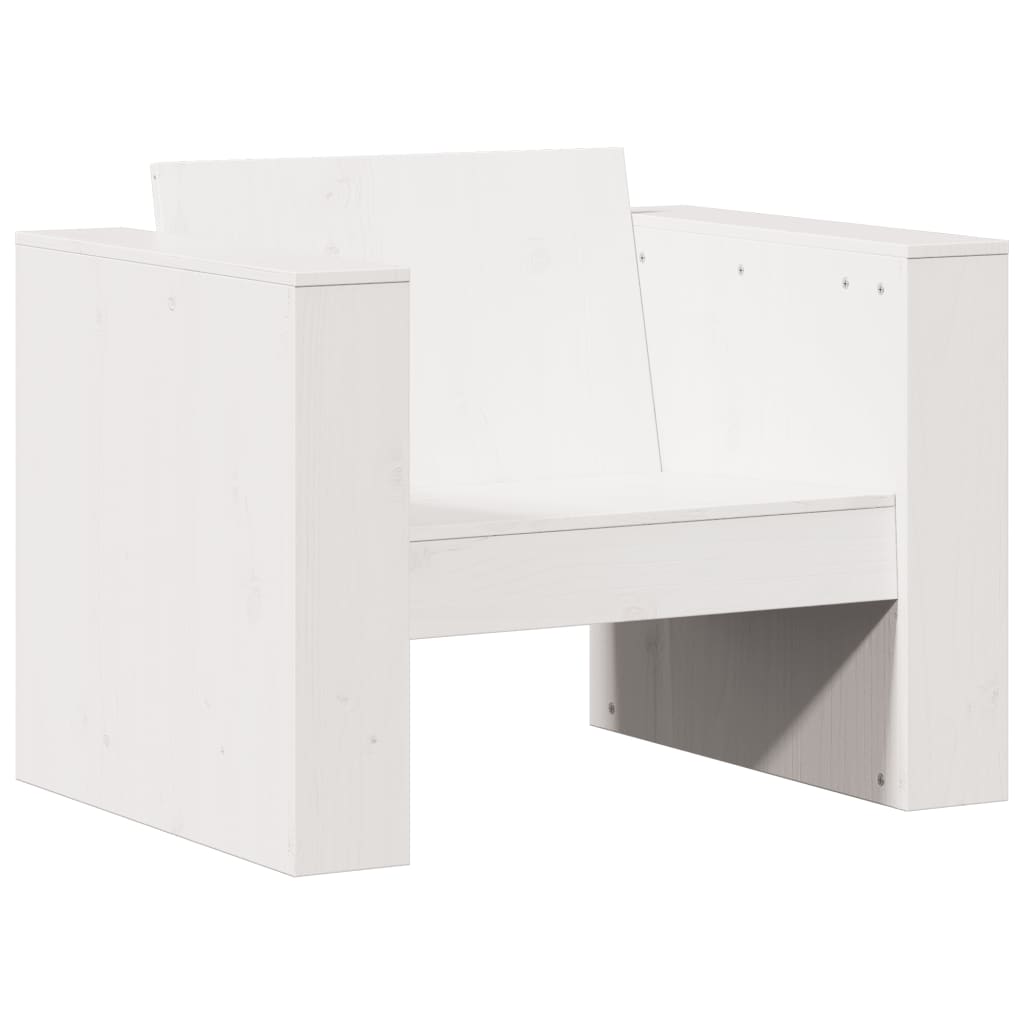 vidaXL Set Salotto da Giardino 2 pz Bianco in Legno Massello di Pino