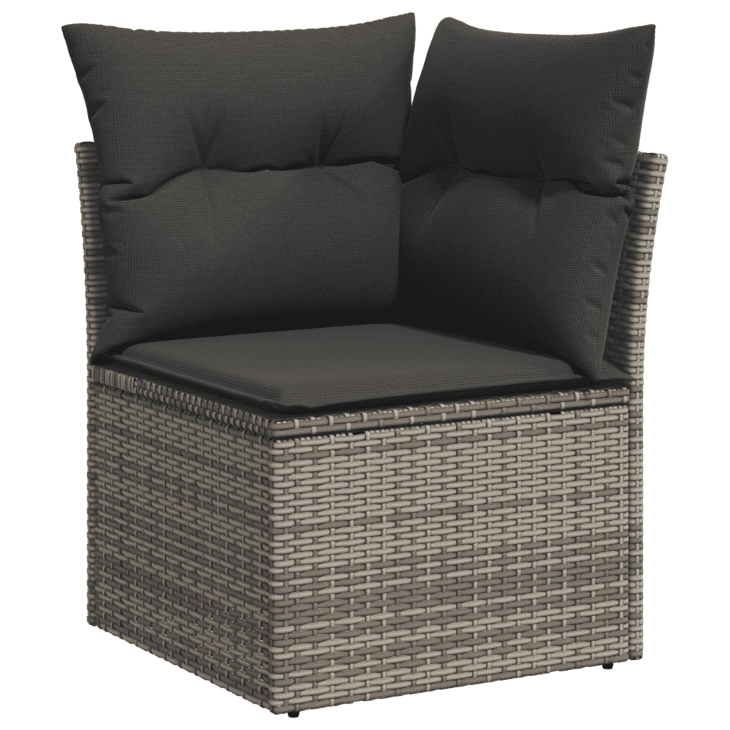 vidaXL Set Divani da Giardino 14pz con Cuscini in Polyrattan Grigio