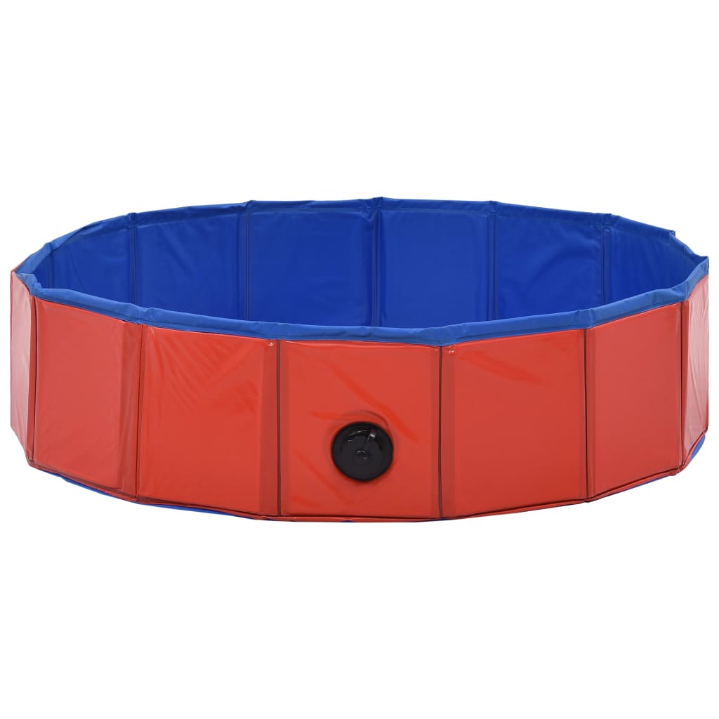 vidaXL Piscina per Cani Pieghevole Rossa 80x20 cm in PVC