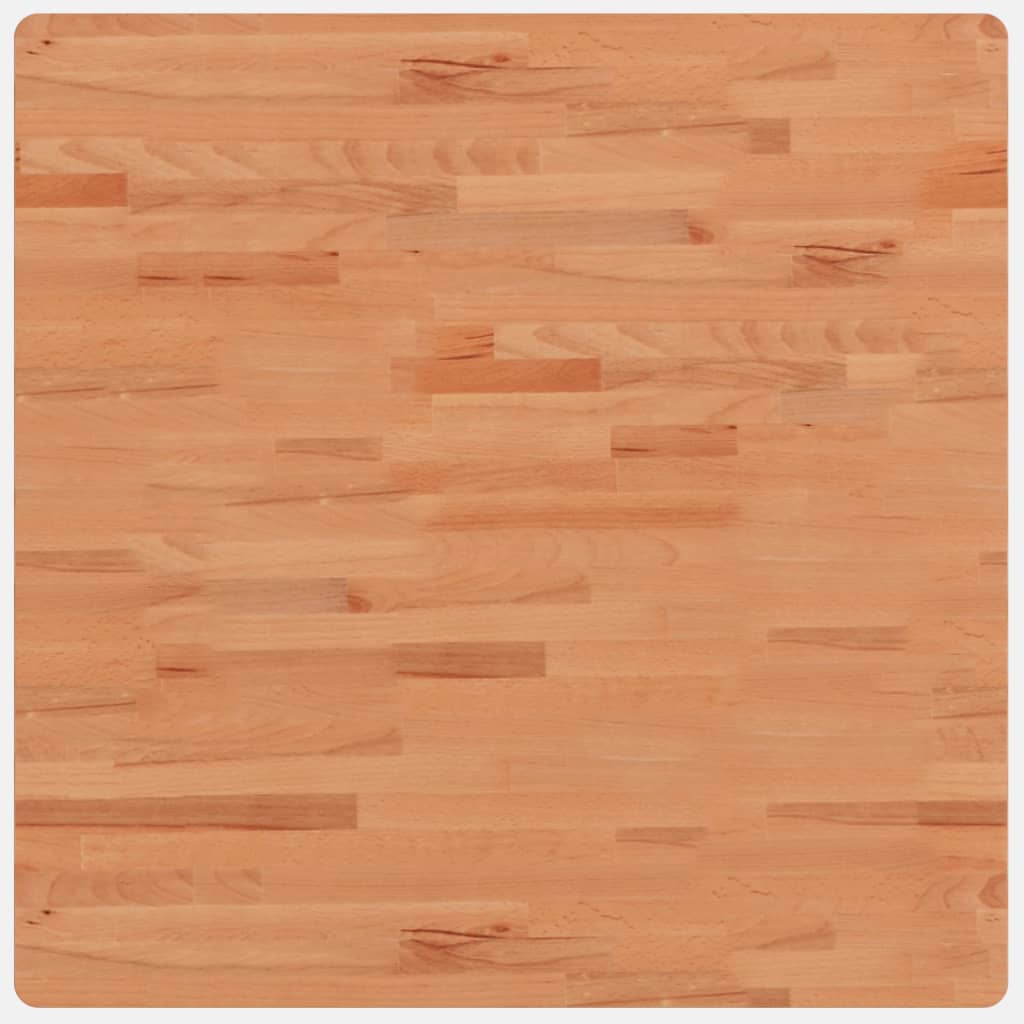 vidaXL Piano per Tavolo 80x80x2,5 cm Quadrato Legno Massello di Faggio